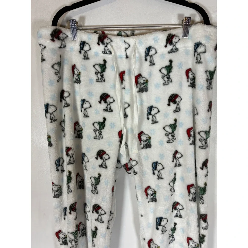Peanuts Snoopy XL Christmas Pajama Pants Snowflake Fleece Holiday Lounge